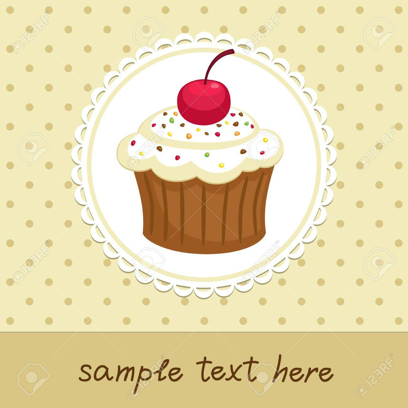 Vintage Background With Cupcake Invitation Template Illustration intended for measurements 1300 X 1300