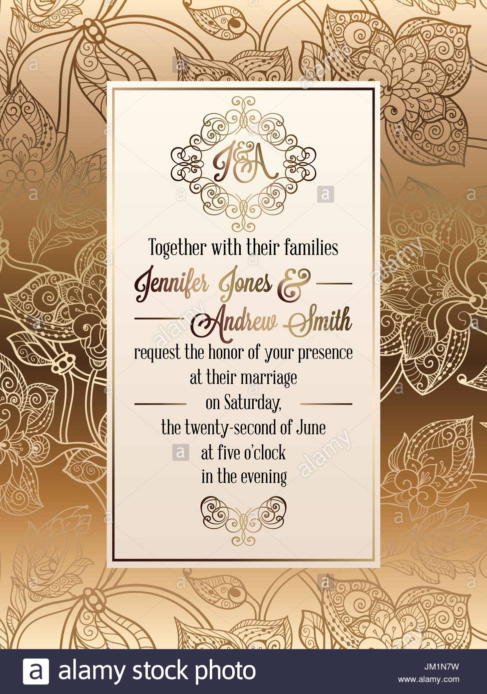 Vintage Baroque Style Wedding Invitation Card Template Elegant with regard to size 975 X 1390