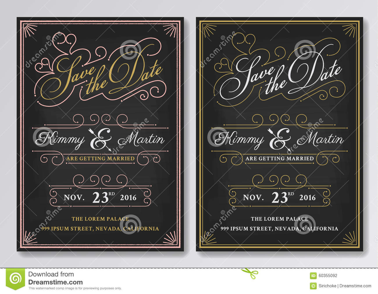 Vintage Chalkboard Save The Date Wedding Invitation Template Stock throughout dimensions 1300 X 1010