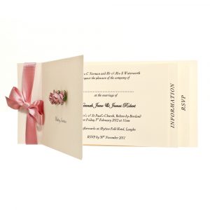 Vintage Cheque Book Style Invitation With Ribbon And Coloured Paper throughout size 1000 X 1000