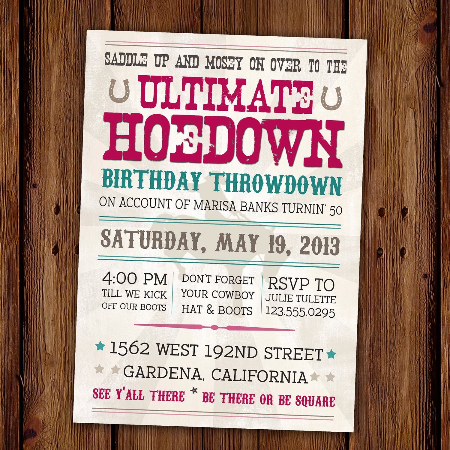 Vintage Hoedown Invitation Country Western Printable 1500 intended for sizing 1500 X 1500