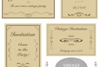 Vintage Invitation Templates intended for sizing 1000 X 1080