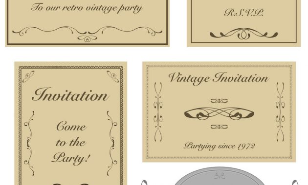 Vintage Invitation Templates intended for sizing 1000 X 1080