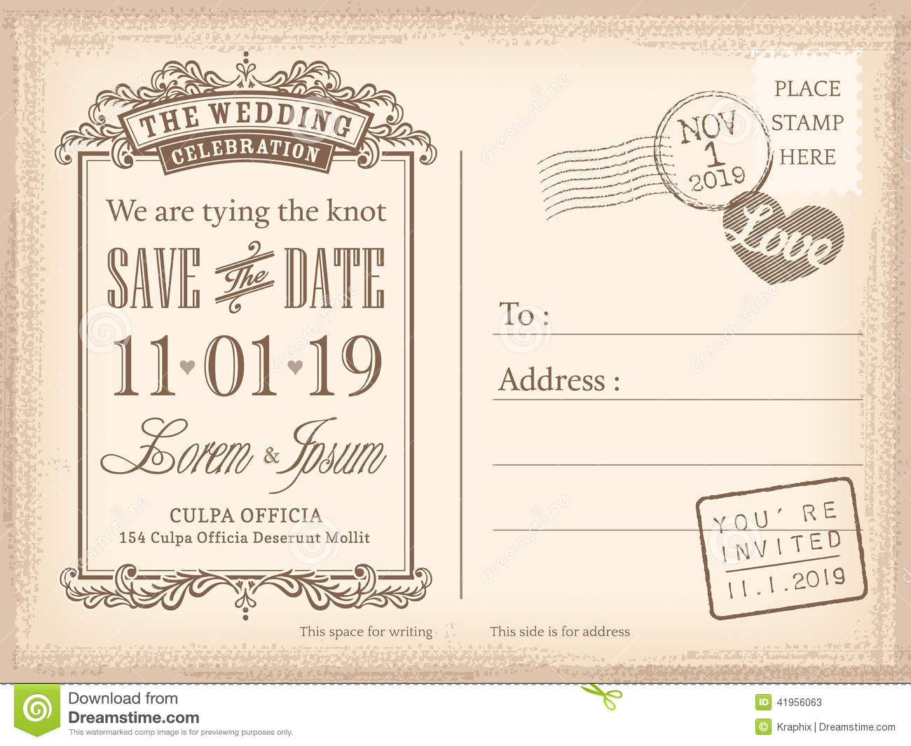 Vintage Postcard Save The Date Background For Wedding Invitation inside proportions 1300 X 1065