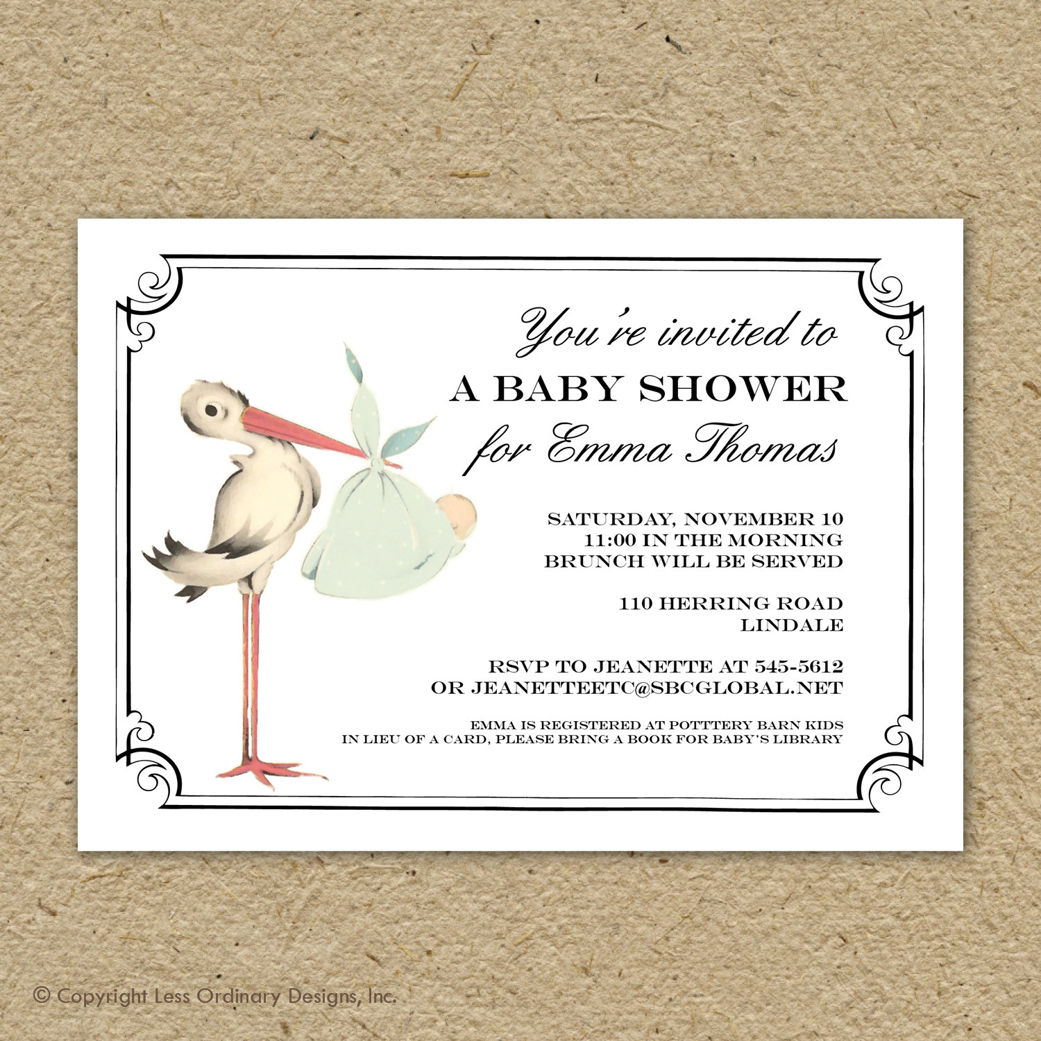 Vintage Stork Ba Shower Invitation Ba Girl Stork Shower Ba with dimensions 1500 X 1500