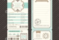 Vintage Style Boarding Pass Ticket Wedding Invitation Template Stock regarding measurements 1300 X 1309