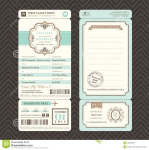 Vintage Style Boarding Pass Ticket Wedding Invitation Template Stock regarding measurements 1300 X 1309