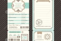 Vintage Style Boarding Pass Ticket Wedding Invitation Template Stock with measurements 1300 X 1309