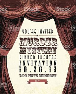 Vintage Style Vector Illustration Of A Murder Mystery Dinner Theatre throughout dimensions 825 X 1024