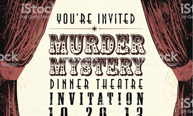 Vintage Style Vector Illustration Of A Murder Mystery Dinner Theatre throughout dimensions 825 X 1024