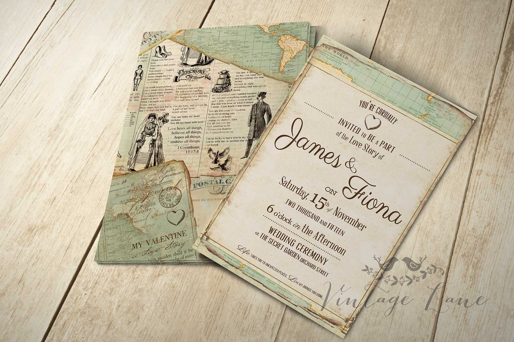 Vintage Travel Wedding Invitations New Vintage Travel Wedding throughout proportions 1772 X 1181