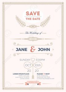 Vintage Wedding Invitation Card A5 Template With Bleed Area pertaining to sizing 928 X 1300