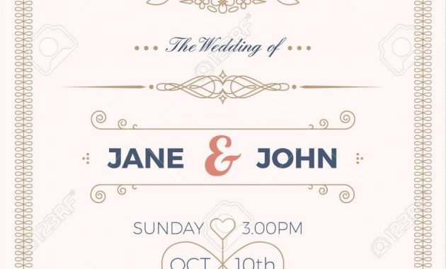 Vintage Wedding Invitation Card A5 Template With Bleed Area pertaining to sizing 928 X 1300