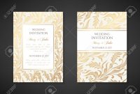 Vintage Wedding Invitation Templates Cover Design With Gold for size 1300 X 866