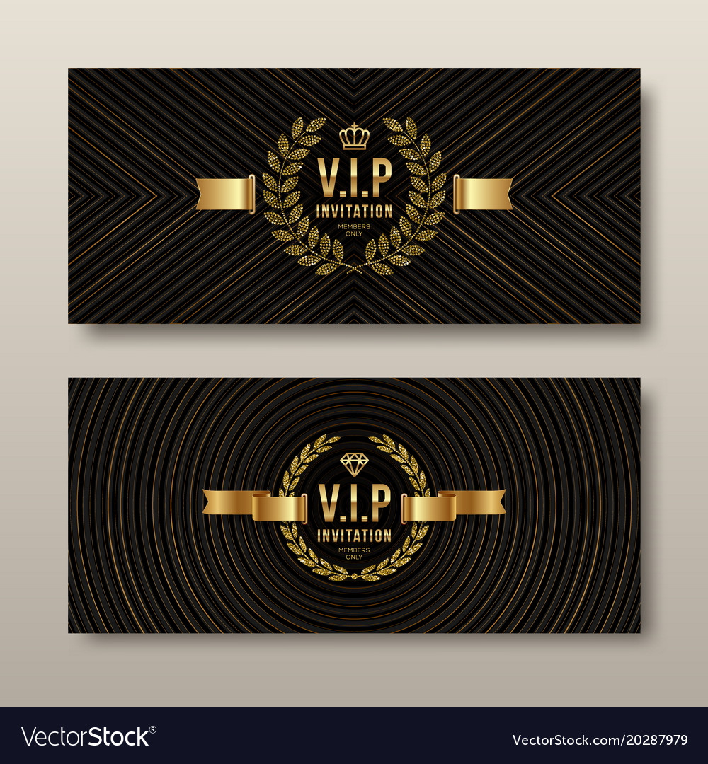 Vip Golden Invitation Template Royalty Free Vector Image with dimensions 1000 X 1080
