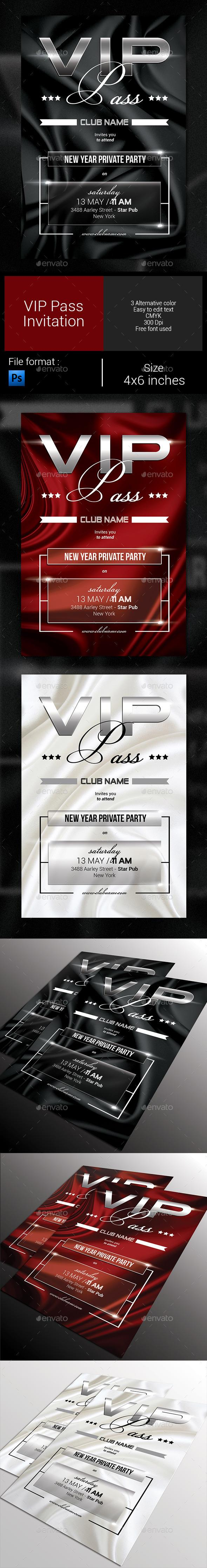 Vip Pass Invitation Template Cards Print Invites Cards with size 590 X 4459