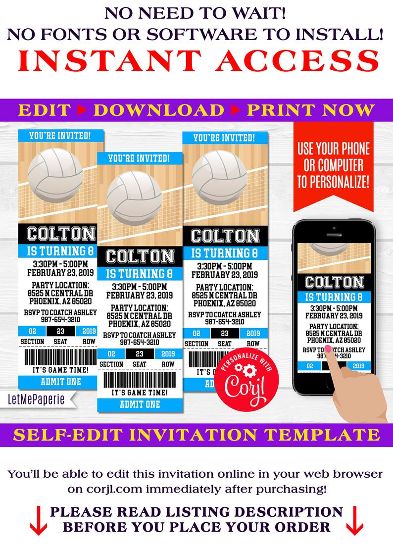 Volleyball Party Invitation Template Invitation Templates Free pertaining to sizing 794 X 1103