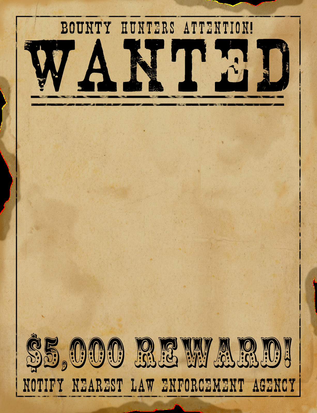 Wanted Poster Invitation Templates Clip Art Library in proportions 1227 X 1600
