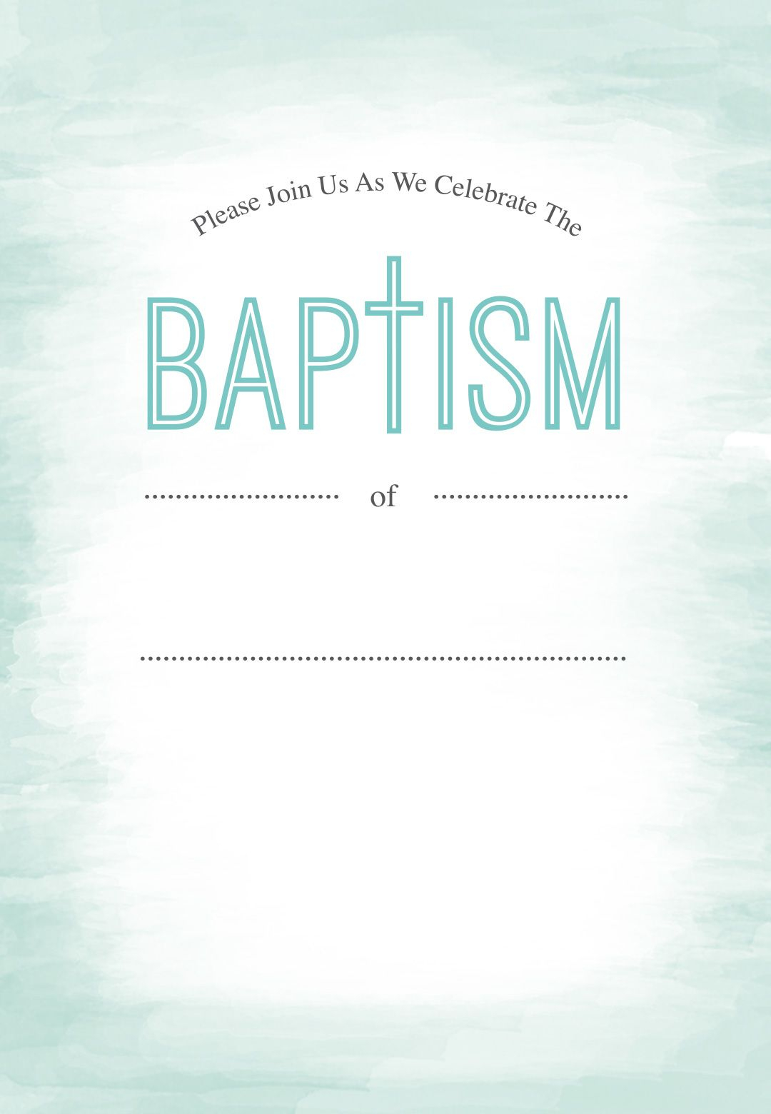 Water Free Printable Baptism Christening Invitation Template in dimensions 1080 X 1560