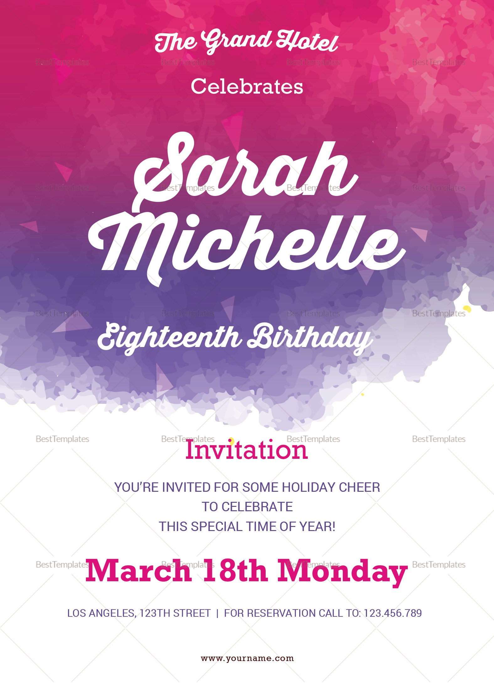 Debut Invitation Template Psd Business Template Ideas