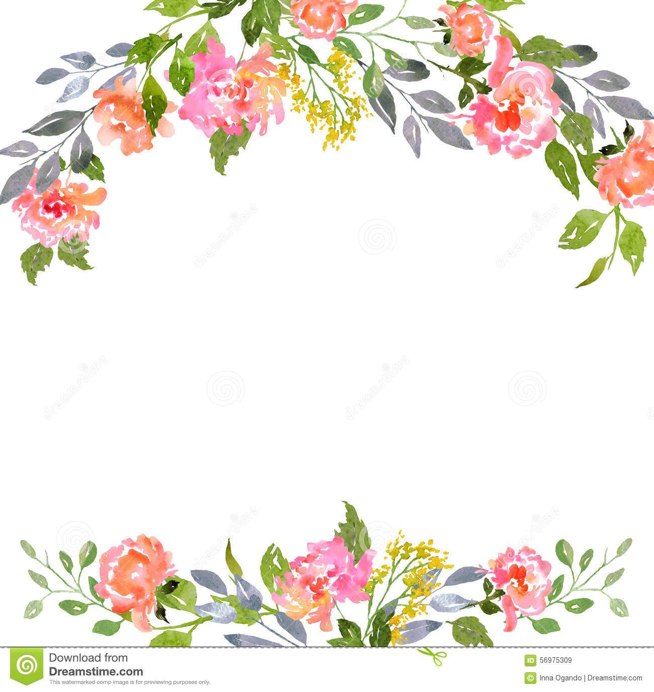 Watercolor Floral Card Template Download From Over 43 Million High throughout sizing 1300 X 1374