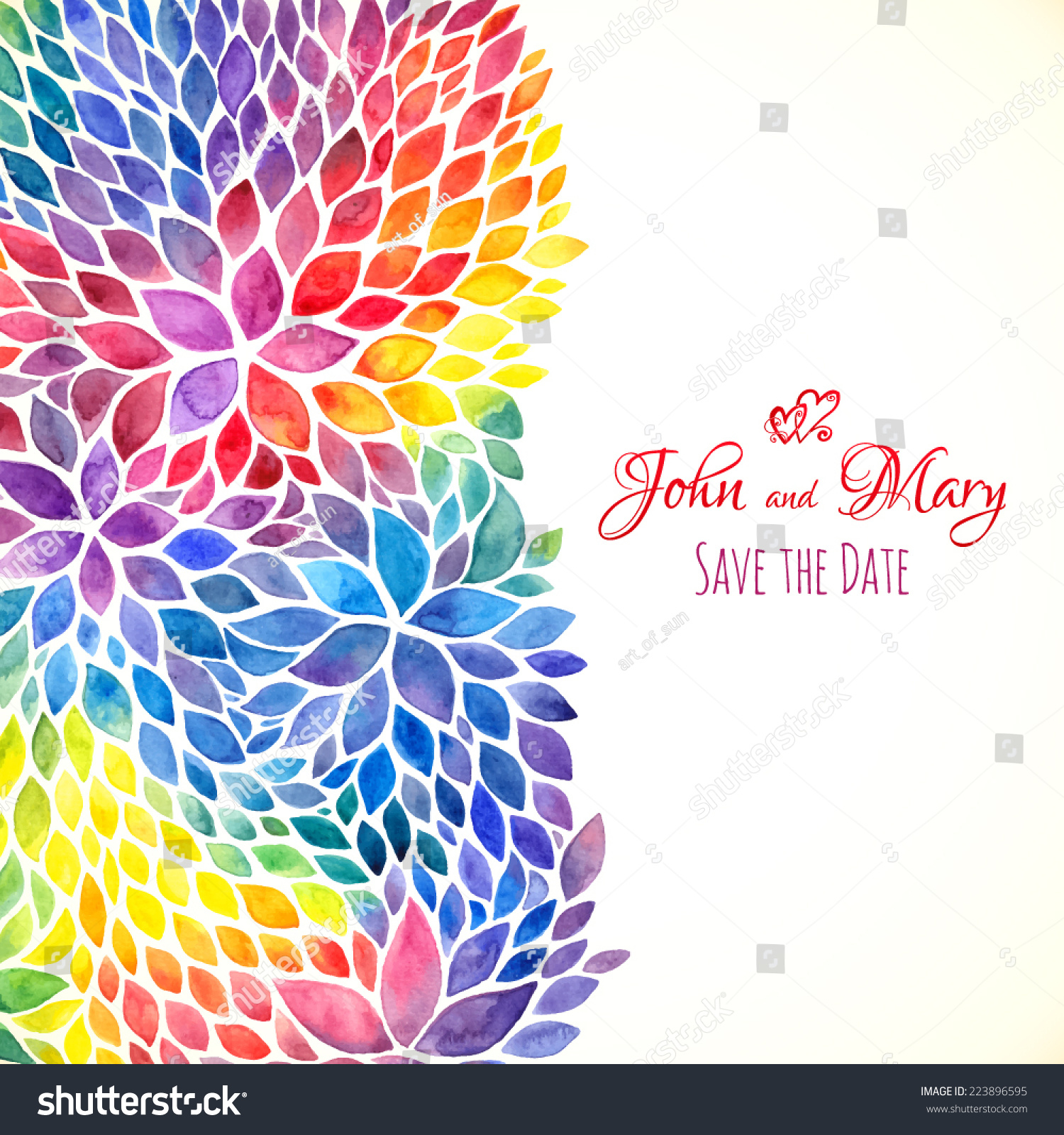 Watercolor Painted Rainbow Colors Vector Wedding Stock Vector intended for sizing 1500 X 1600