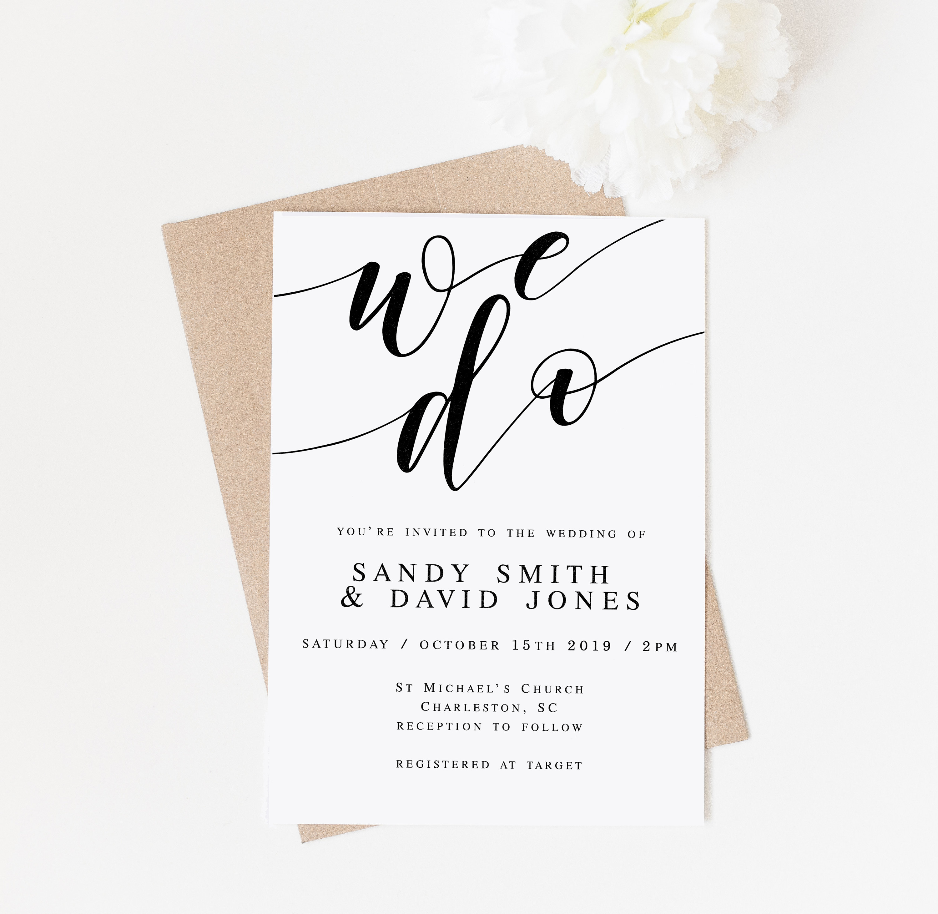 We Do Wedding Invitation Template We Do Invitations Simple Etsy inside sizing 3000 X 2923