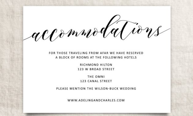 Wedding Accommodations Template Printable Accommodations Etsy with proportions 1000 X 800