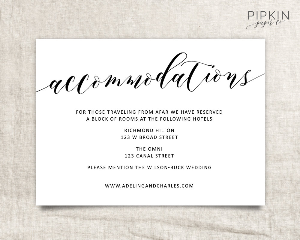 Wedding Accommodations Template Printable Accommodations Etsy with proportions 1000 X 800