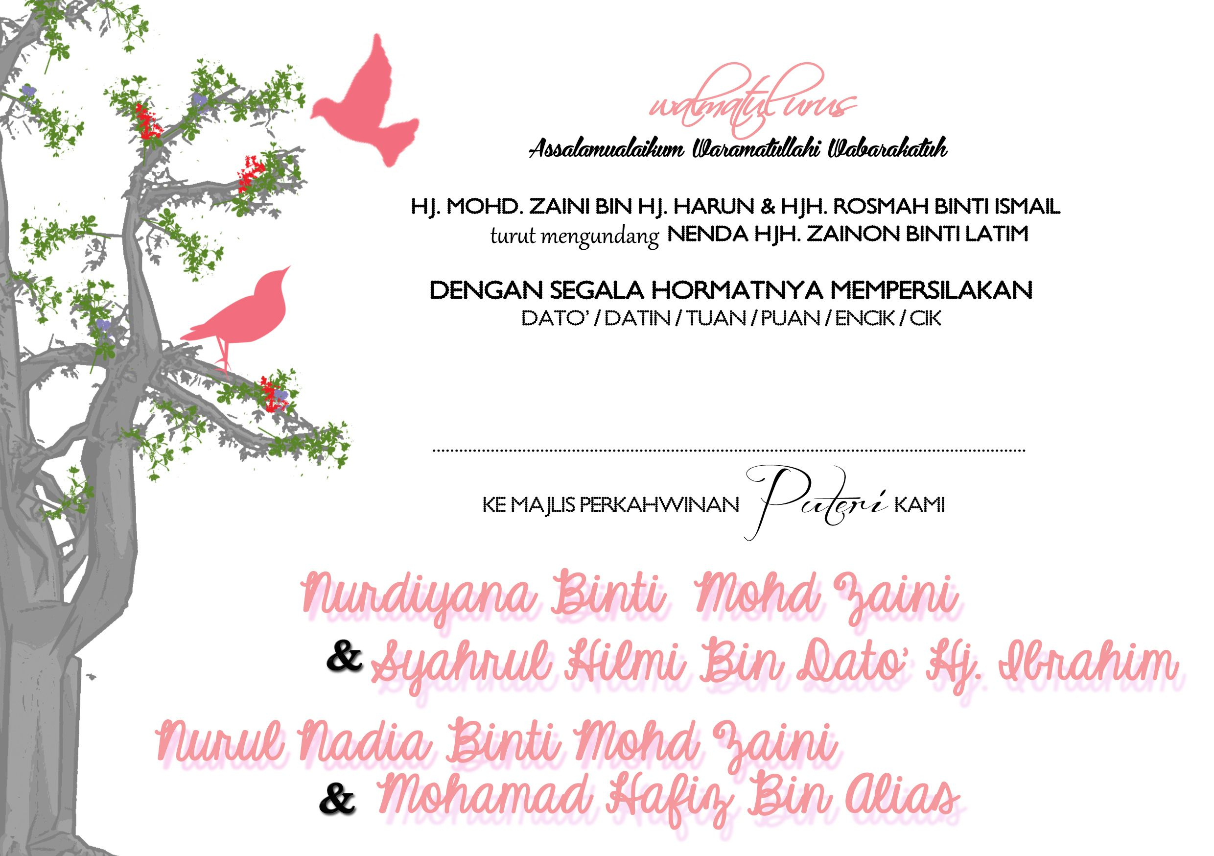 Malay Wedding Invitation Card Template • Business Template Ideas