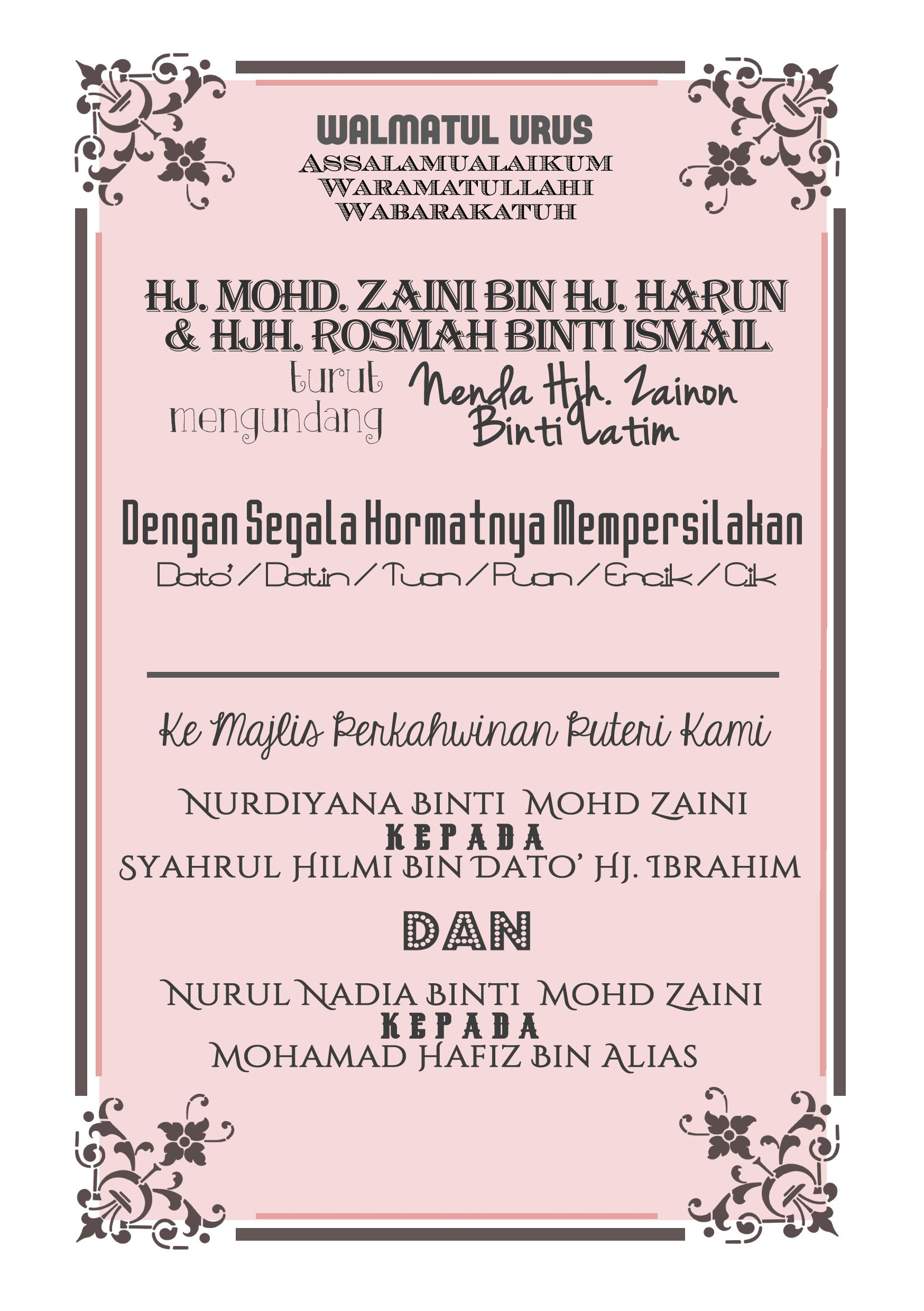 Wedding Card Design For Malay Wedding Page 2 Nadiasuchendesigns intended for size 1748 X 2480