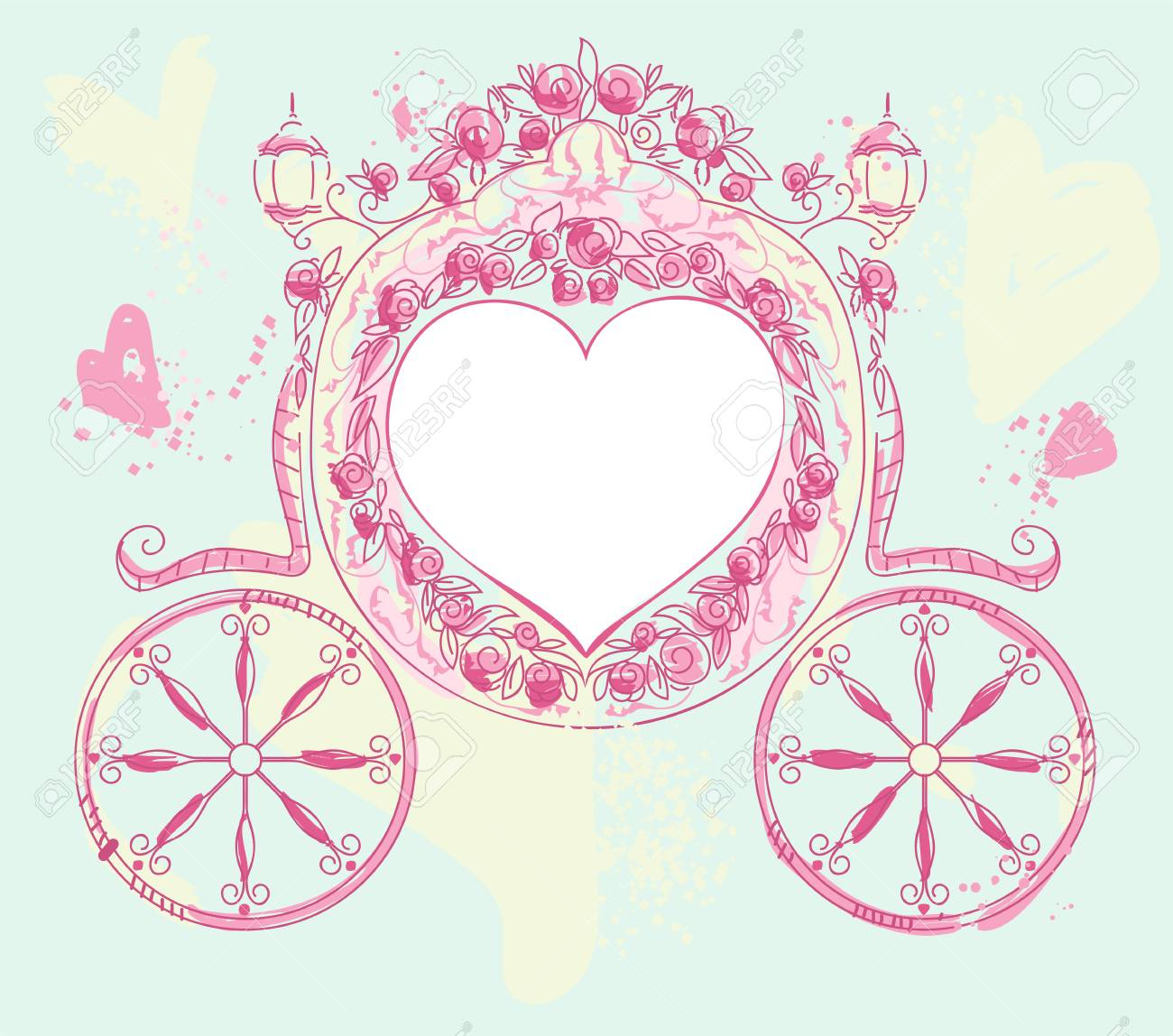 Wedding Carriage Heart Shaped Decorated With Roses Wedding for measurements 1300 X 1148