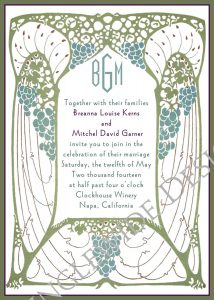 Wedding Invitation Art Nouveau Or Art Deco Style 200 Via Etsy in measurements 1071 X 1500