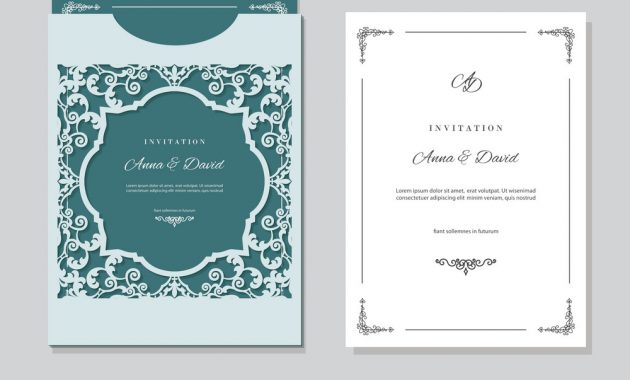 Wedding Invitation Card And Envelope Template With inside proportions 1000 X 794