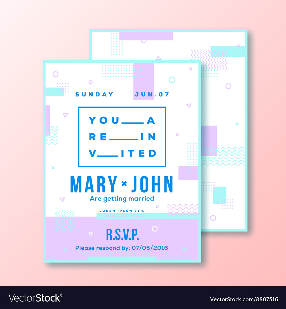 Wedding Invitation Card Or Poster Template Modern Vector Image in size 1000 X 1080