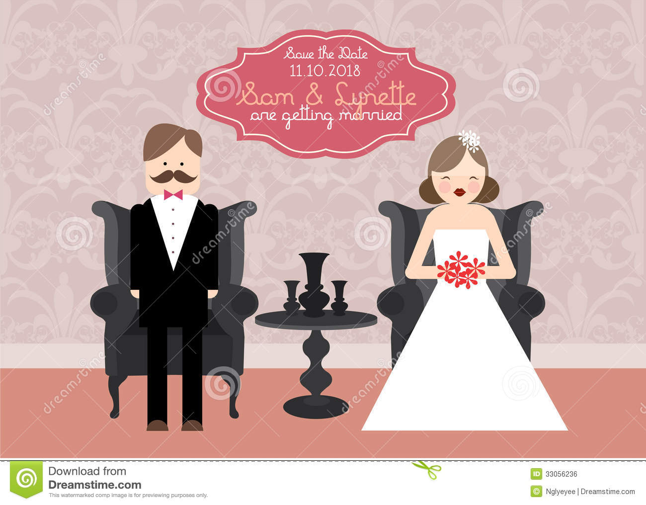 Wedding Invitation Card Template Illustration Stock Illustration with proportions 1300 X 1016