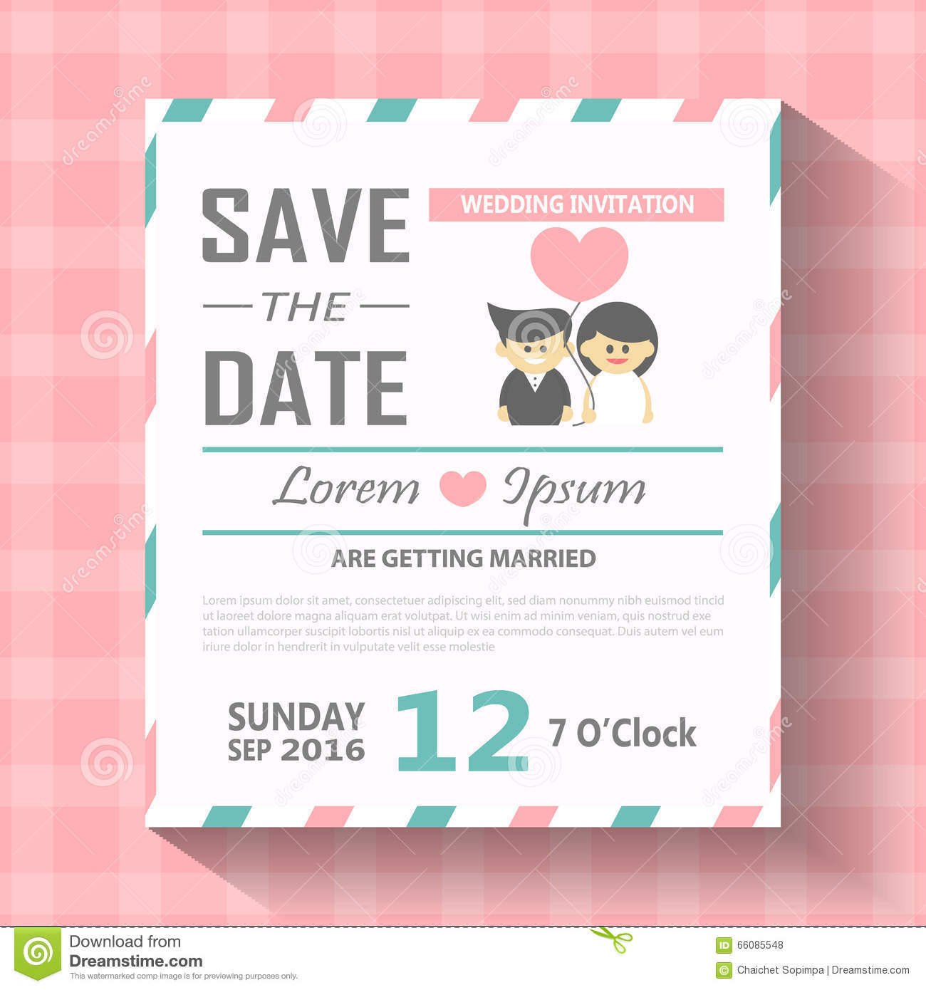 Wedding Invitation Card Template Vector Illustration Wedding inside dimensions 1300 X 1390