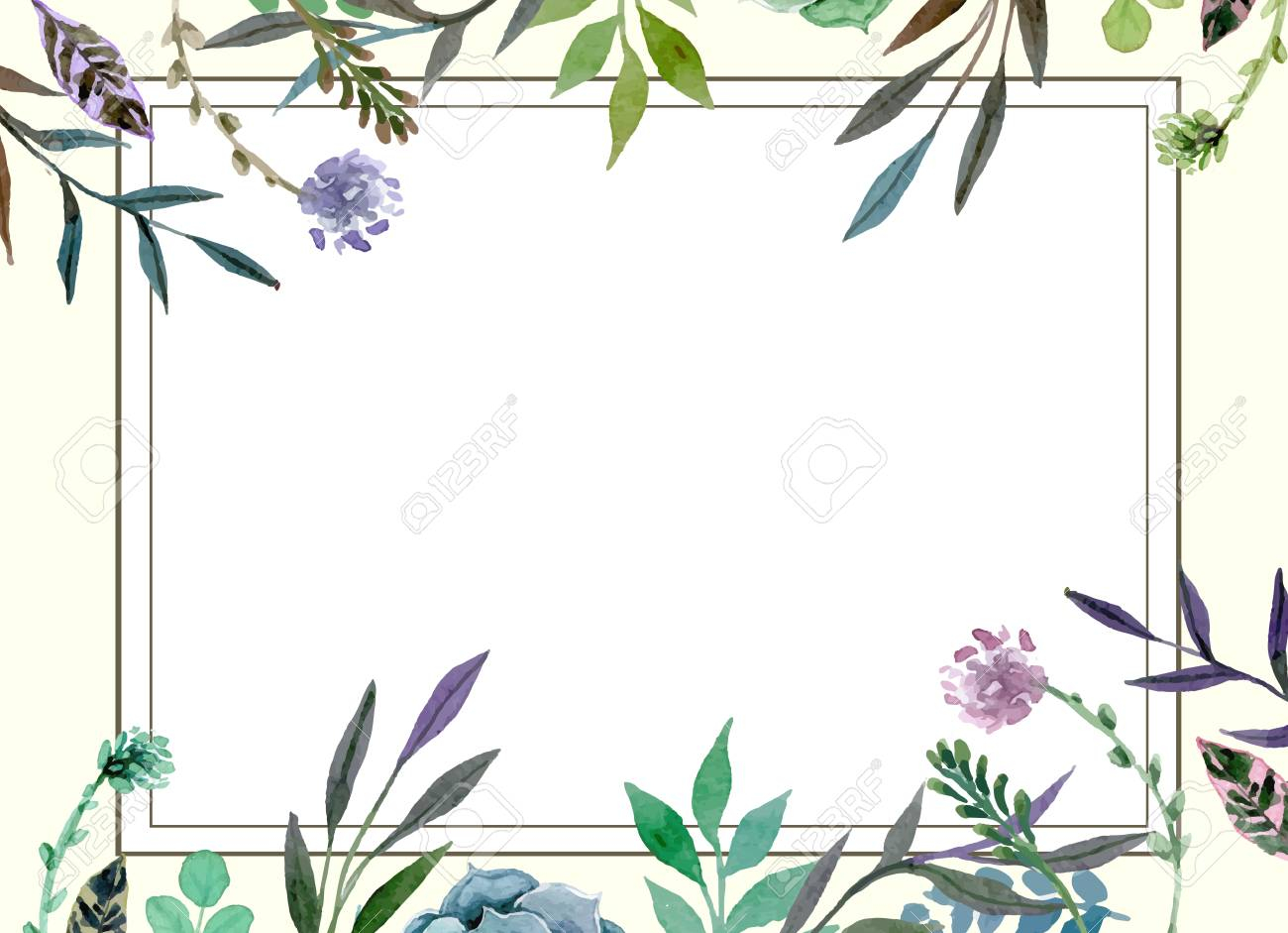 Wedding Invitation Card Template With Floral Pattern Border Stock with sizing 1300 X 941