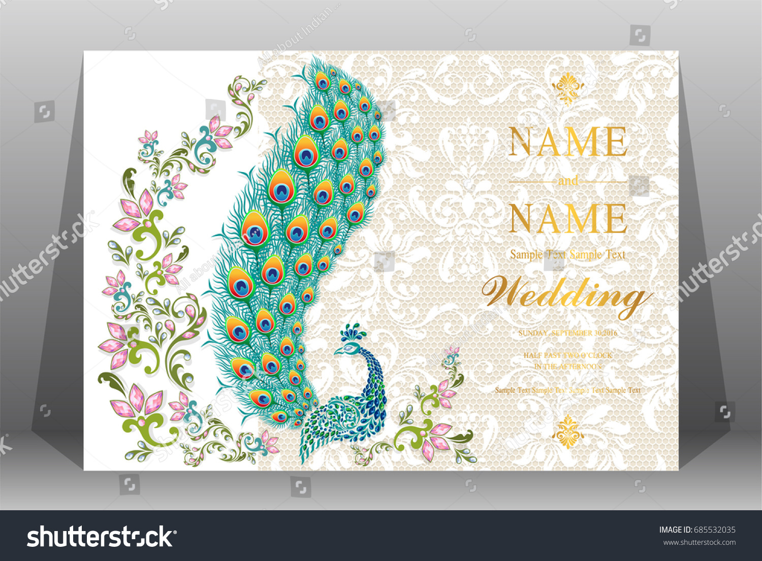 Wedding Invitation Card Templates Peacock Feathers Stock Vector within size 1500 X 1105
