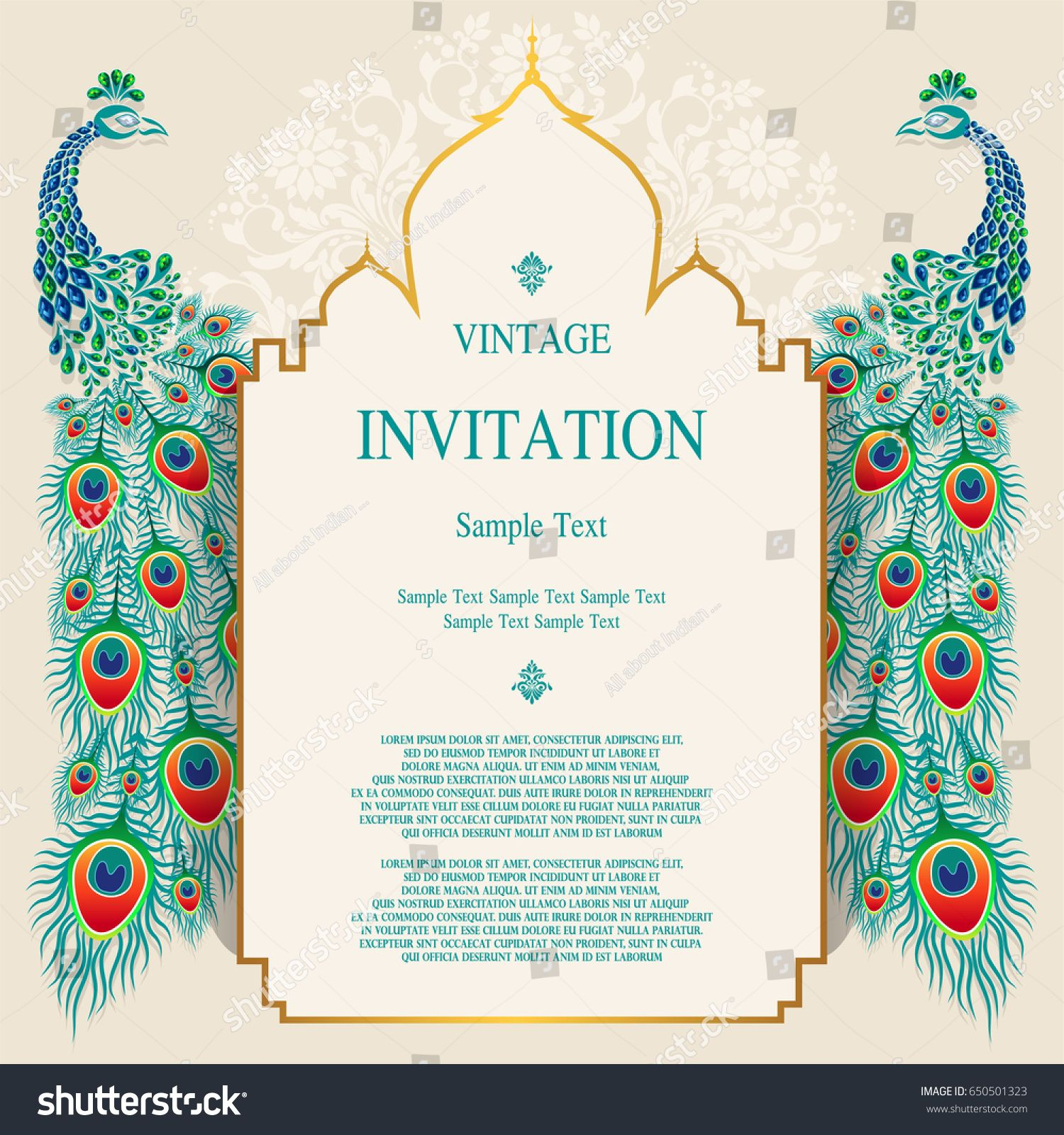 Wedding Invitation Card Templates With Peacock Patterned And inside sizing 1500 X 1600