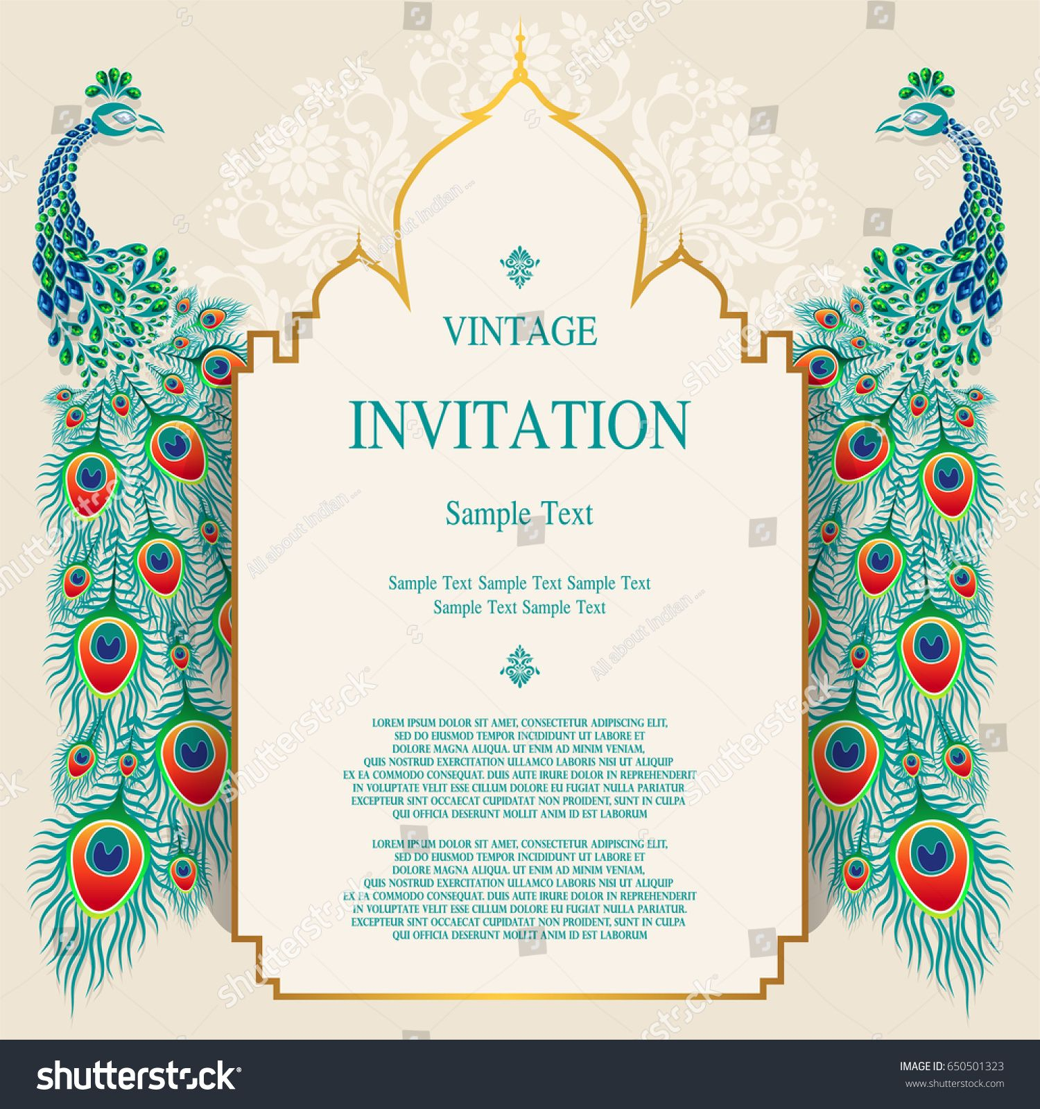 Wedding Invitation Card Templates With Peacock Patterned And within size 1500 X 1600