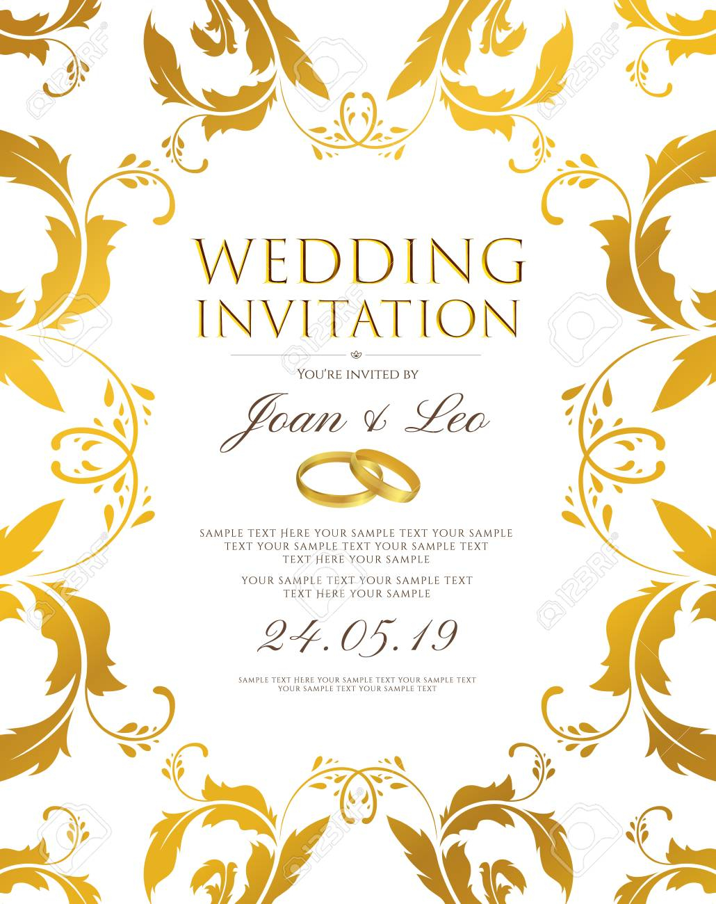 Wedding Invitation Design Template Save The Date Card Classic with regard to sizing 1030 X 1300