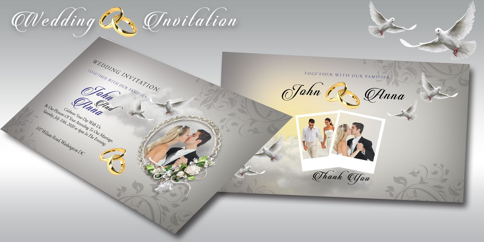 Wedding Invitation Flyer Template Codester regarding dimensions 1600 X 800