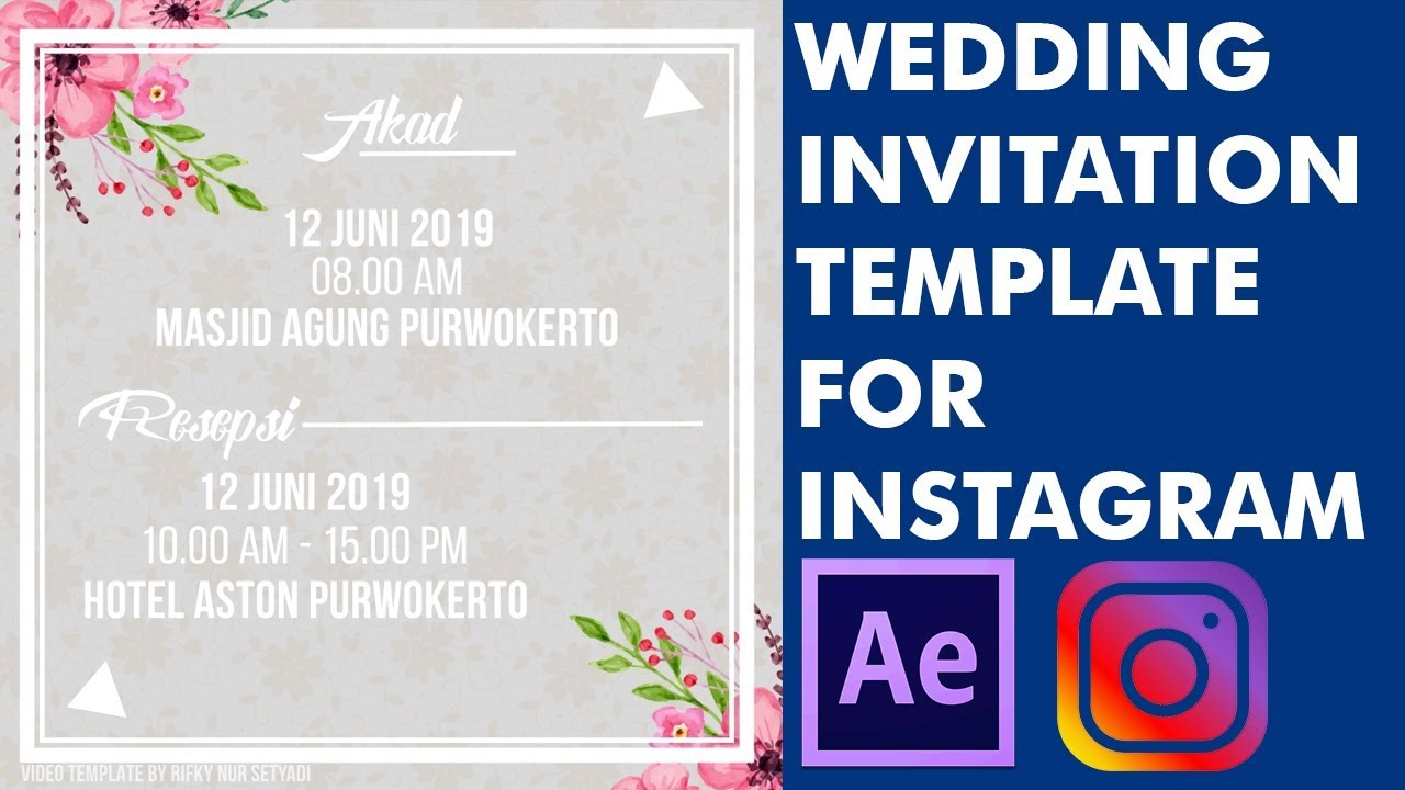 Wedding Invitation Free Template Video For Instagram After Effects in dimensions 1280 X 720