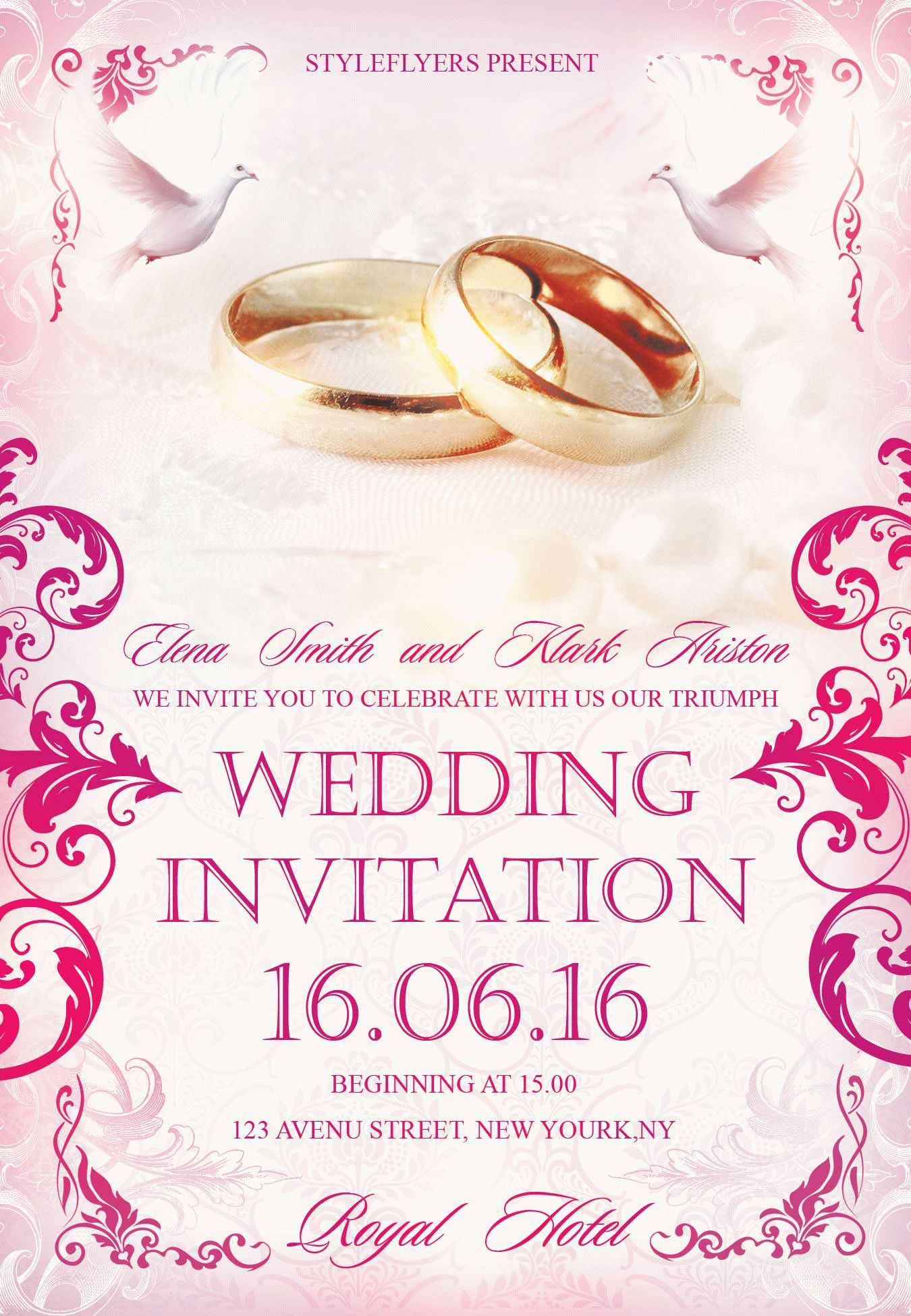 Wedding Invitation Psd Flyer Template Wedding Flyers Flyer intended for measurements 1350 X 1950