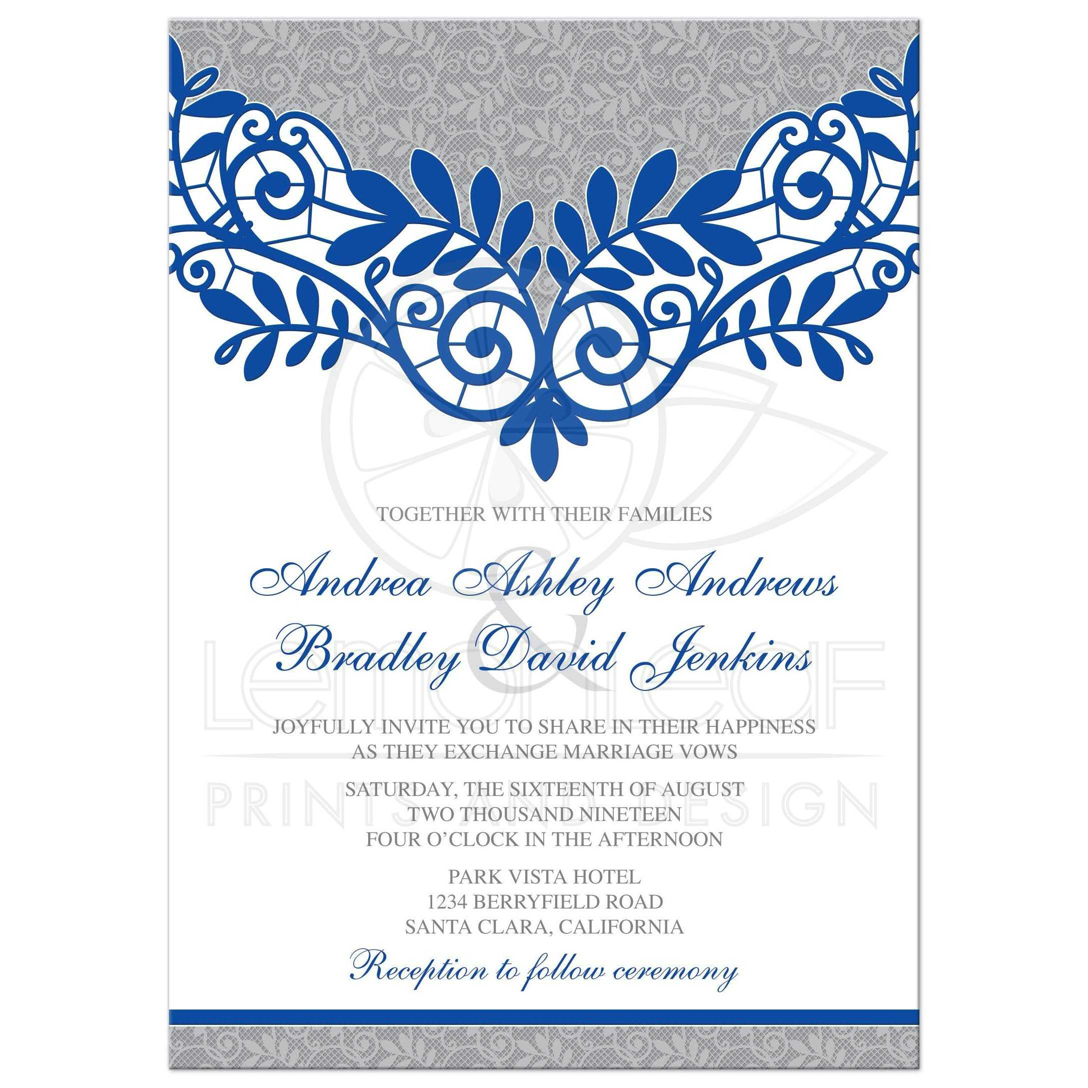 Wedding Invitation Royal Blue Invitation Templates Free regarding proportions 2175 X 2175