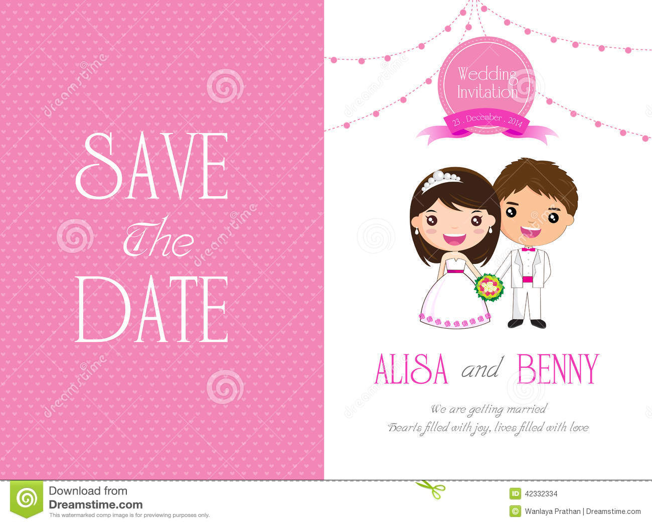 Wedding Invitation Template Card Cartoon Stock Vector Illustration within size 1300 X 1046