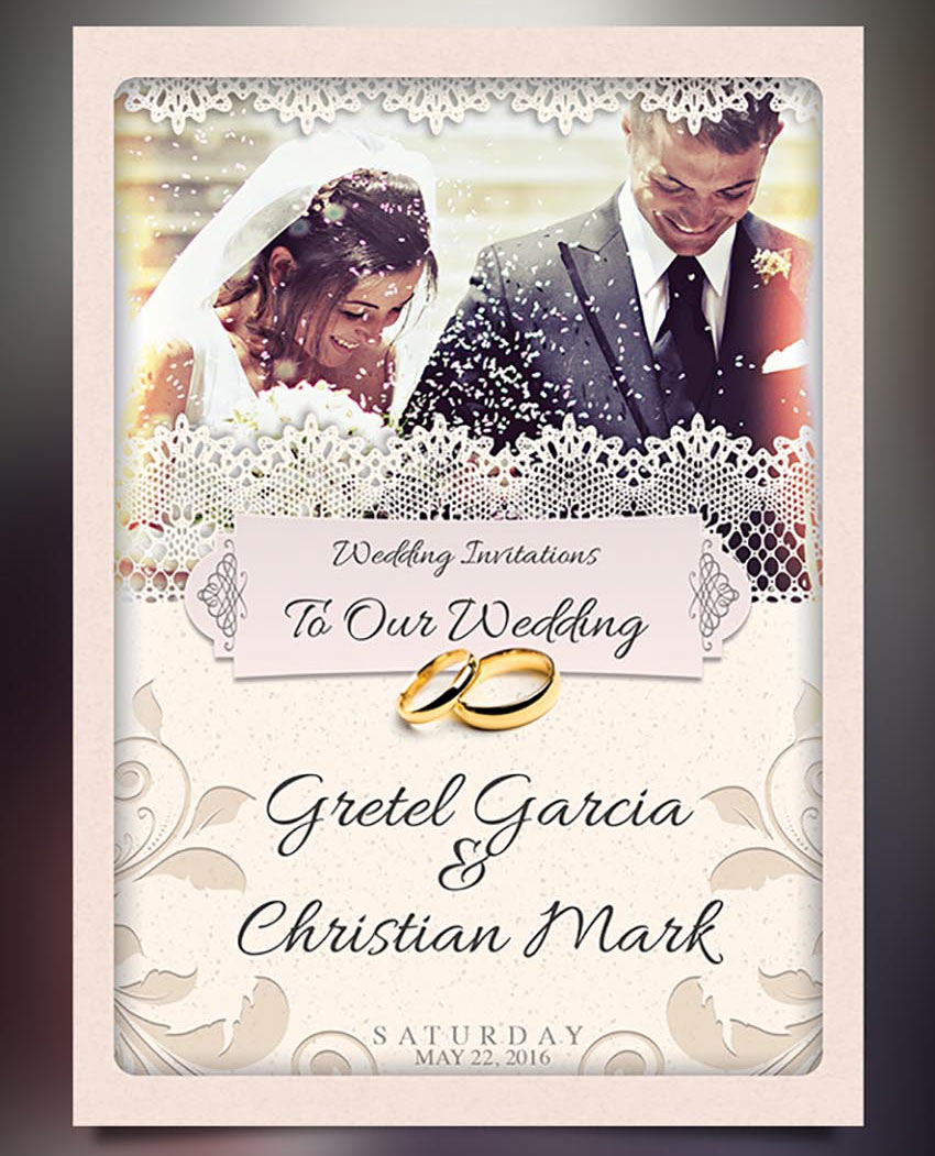 Wedding Invitation Template For Photoshop Invitation Templates Free inside dimensions 850 X 1051