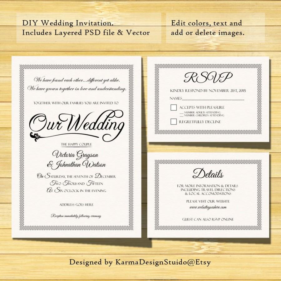 Wedding Invitation Template Instant Download Printable throughout sizing 900 X 900