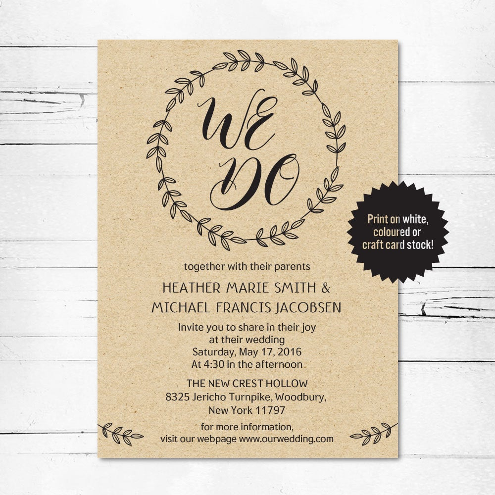 Wedding Invitation Template We Do Invitation Digital Wedding Etsy in proportions 1000 X 1000